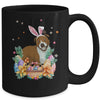 Happy Easter Cute Bunny Pitbull Wearing Bunny Ears Mug | siriusteestore