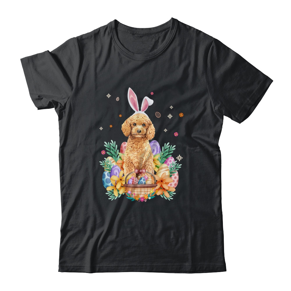 Happy Easter Cute Bunny Poodle Wearing Bunny Ears Shirt & Hoodie | siriusteestore