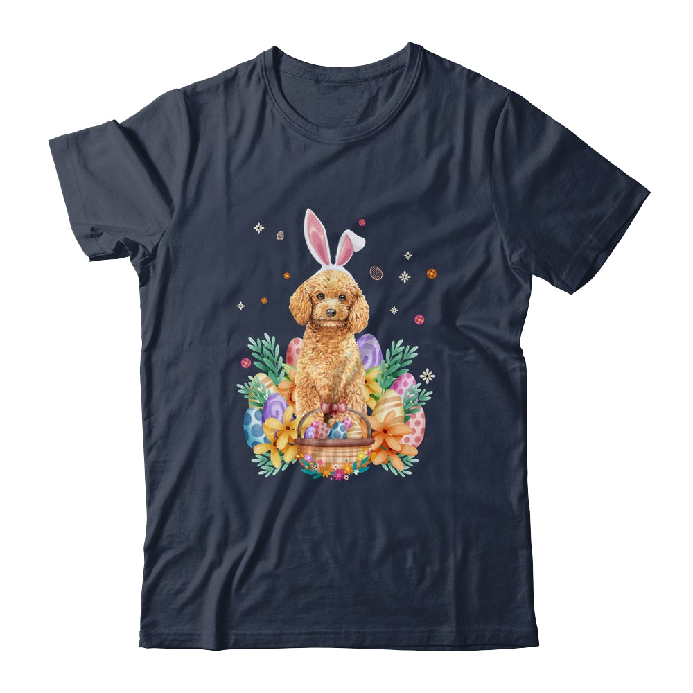 Happy Easter Cute Bunny Poodle Wearing Bunny Ears Shirt & Hoodie | siriusteestore