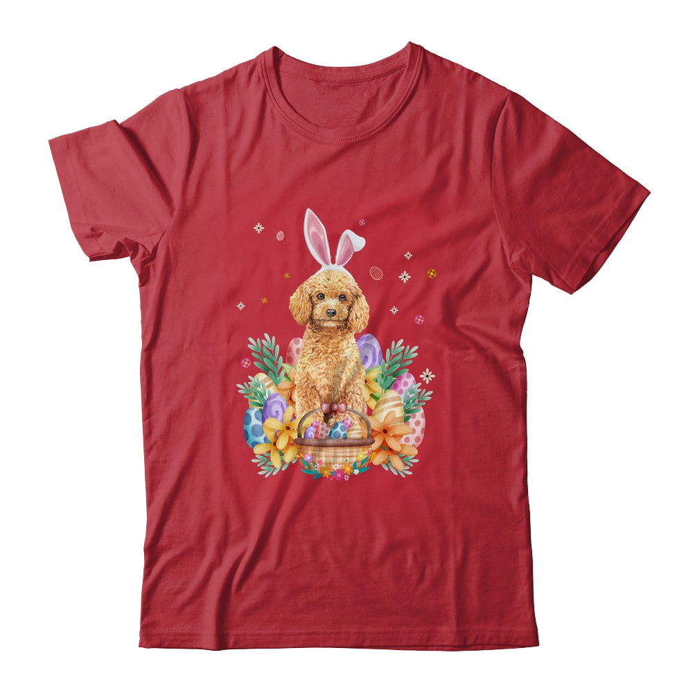 Happy Easter Cute Bunny Poodle Wearing Bunny Ears Shirt & Hoodie | siriusteestore