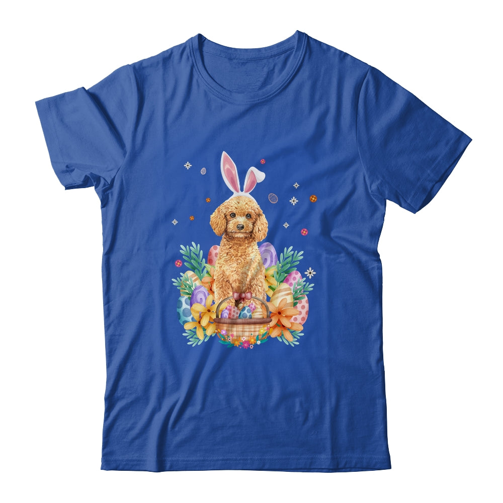 Happy Easter Cute Bunny Poodle Wearing Bunny Ears Shirt & Hoodie | siriusteestore