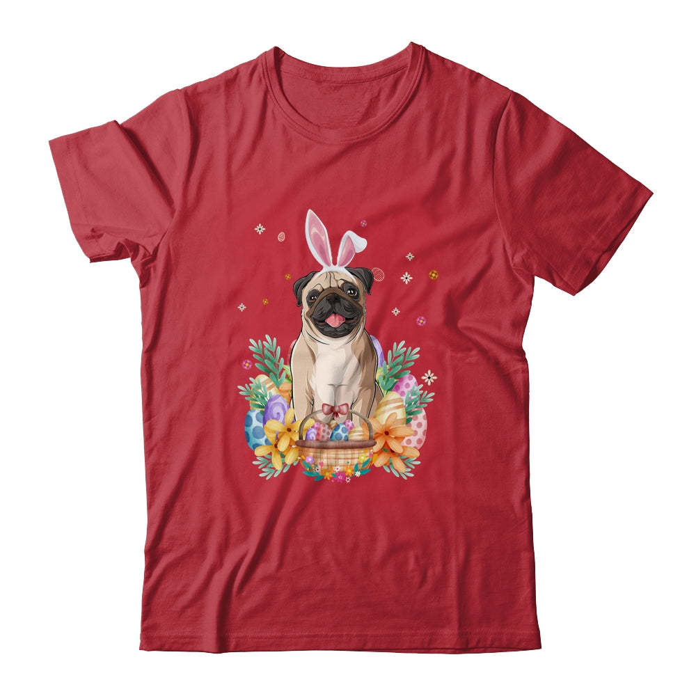 Happy Easter Cute Bunny Pug Wearing Bunny Ears Shirt & Hoodie | siriusteestore