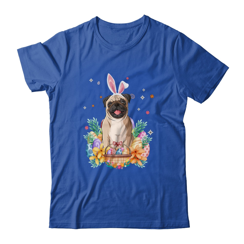 Happy Easter Cute Bunny Pug Wearing Bunny Ears Shirt & Hoodie | siriusteestore