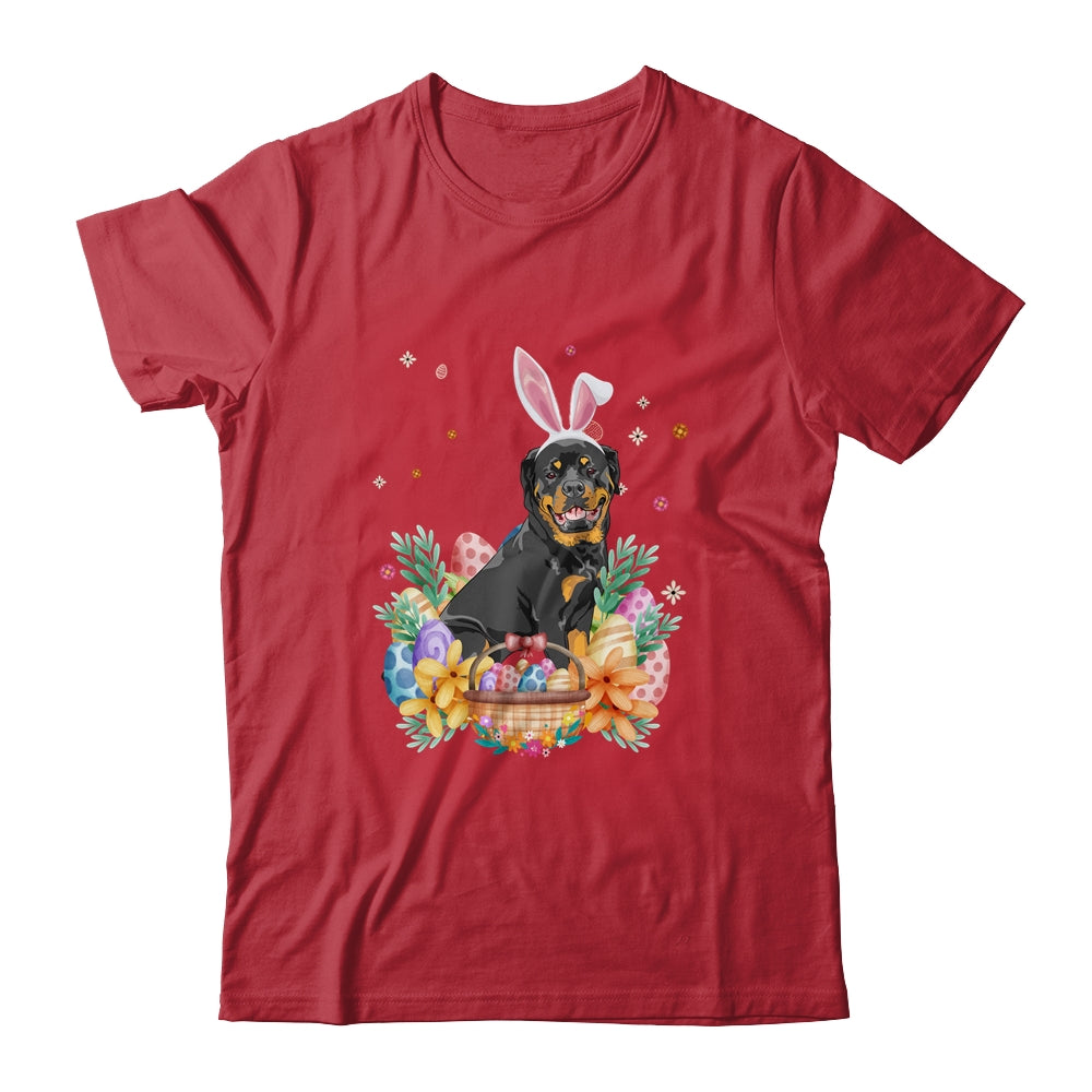 Happy Easter Cute Bunny Rottweiler Wearing Bunny Ears Shirt & Hoodie | siriusteestore
