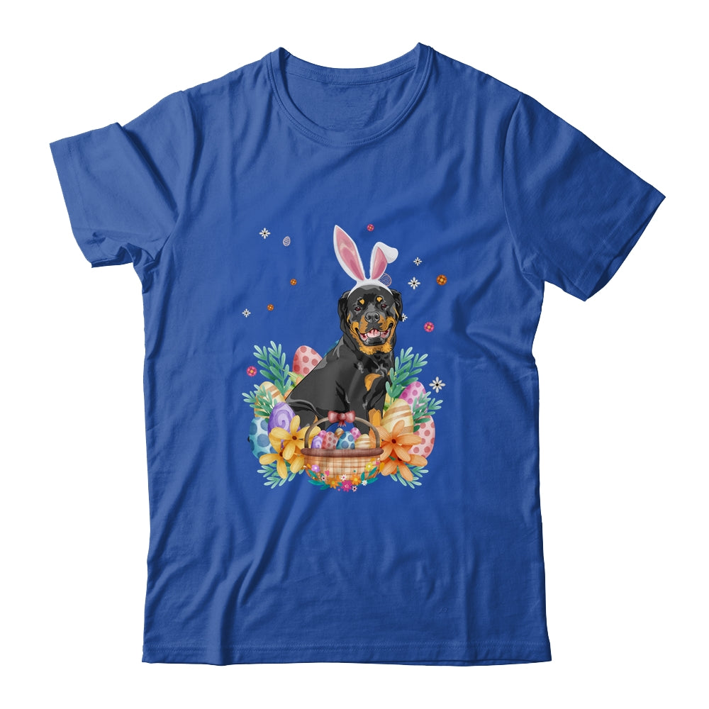 Happy Easter Cute Bunny Rottweiler Wearing Bunny Ears Shirt & Hoodie | siriusteestore