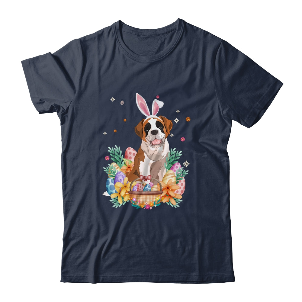 Happy Easter Cute Bunny Saint Bernard Wearing Bunny Ears Shirt & Hoodie | siriusteestore