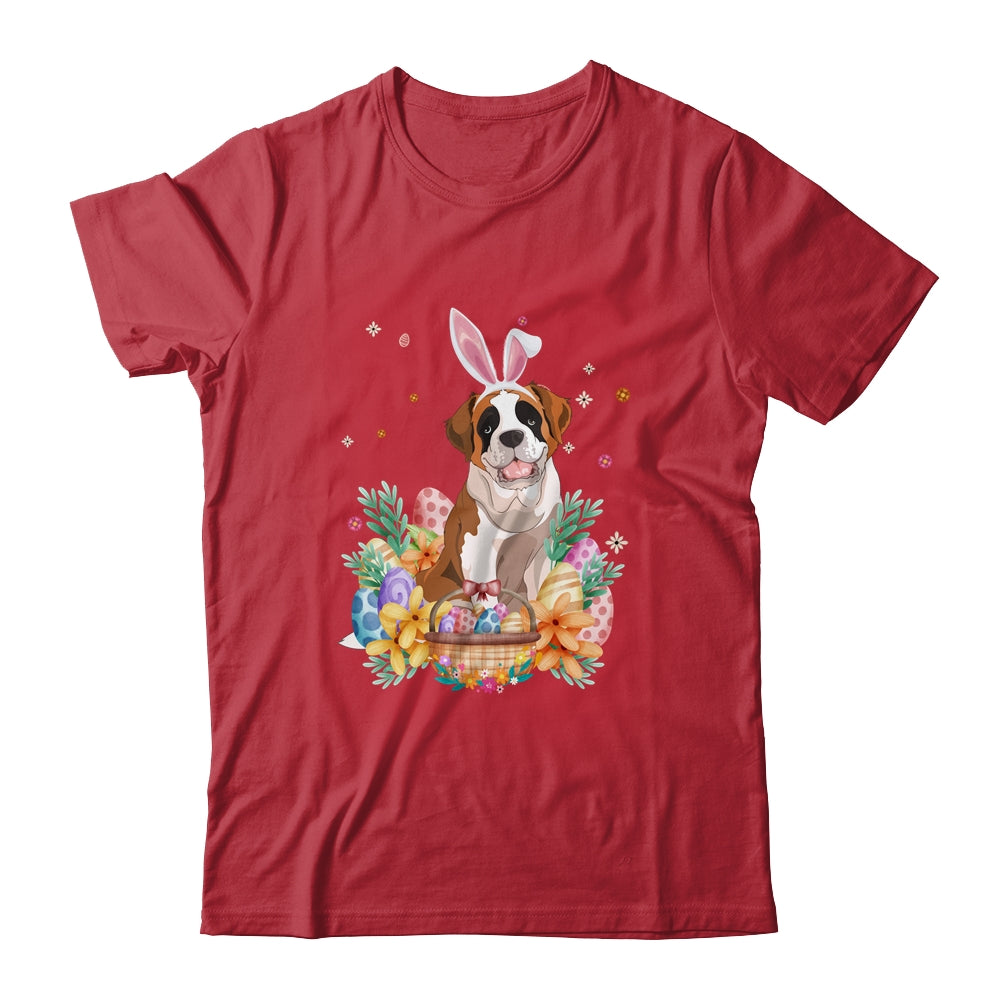 Happy Easter Cute Bunny Saint Bernard Wearing Bunny Ears Shirt & Hoodie | siriusteestore