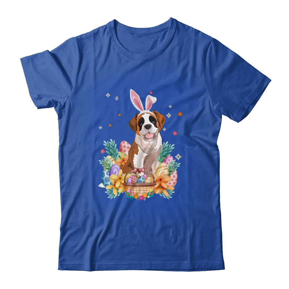 Happy Easter Cute Bunny Saint Bernard Wearing Bunny Ears Shirt & Hoodie | siriusteestore
