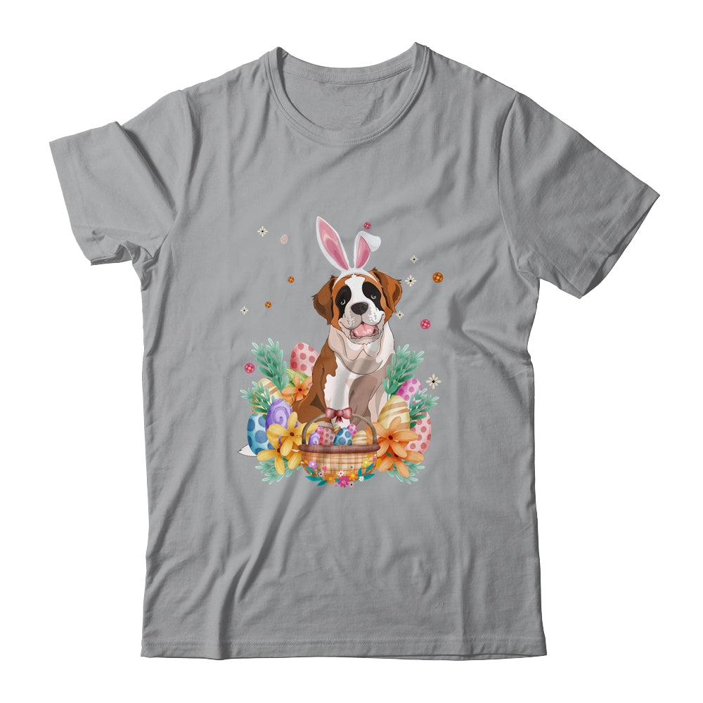 Happy Easter Cute Bunny Saint Bernard Wearing Bunny Ears Shirt & Hoodie | siriusteestore