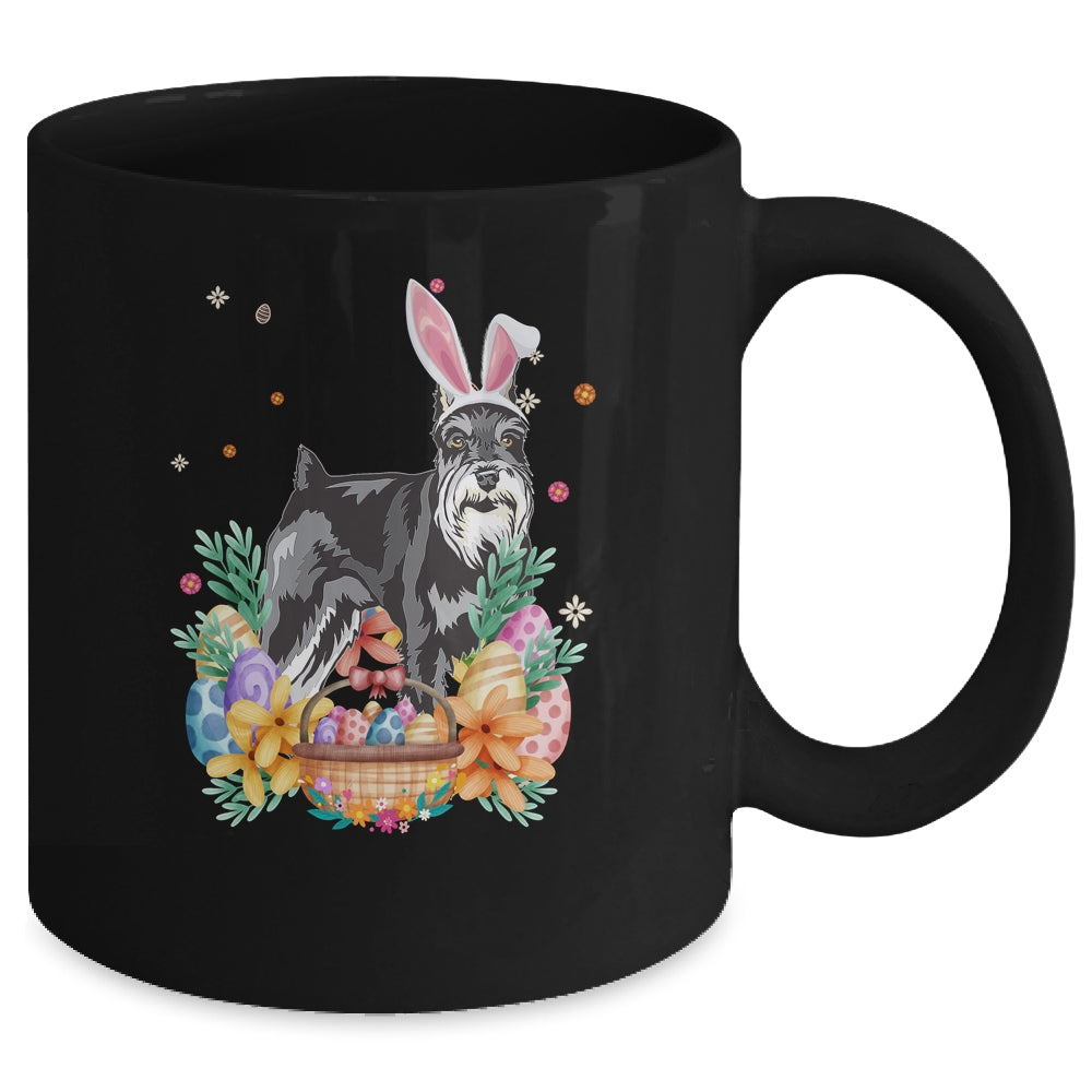 Happy Easter Cute Bunny Schnauzer Wearing Bunny Ears Mug | siriusteestore