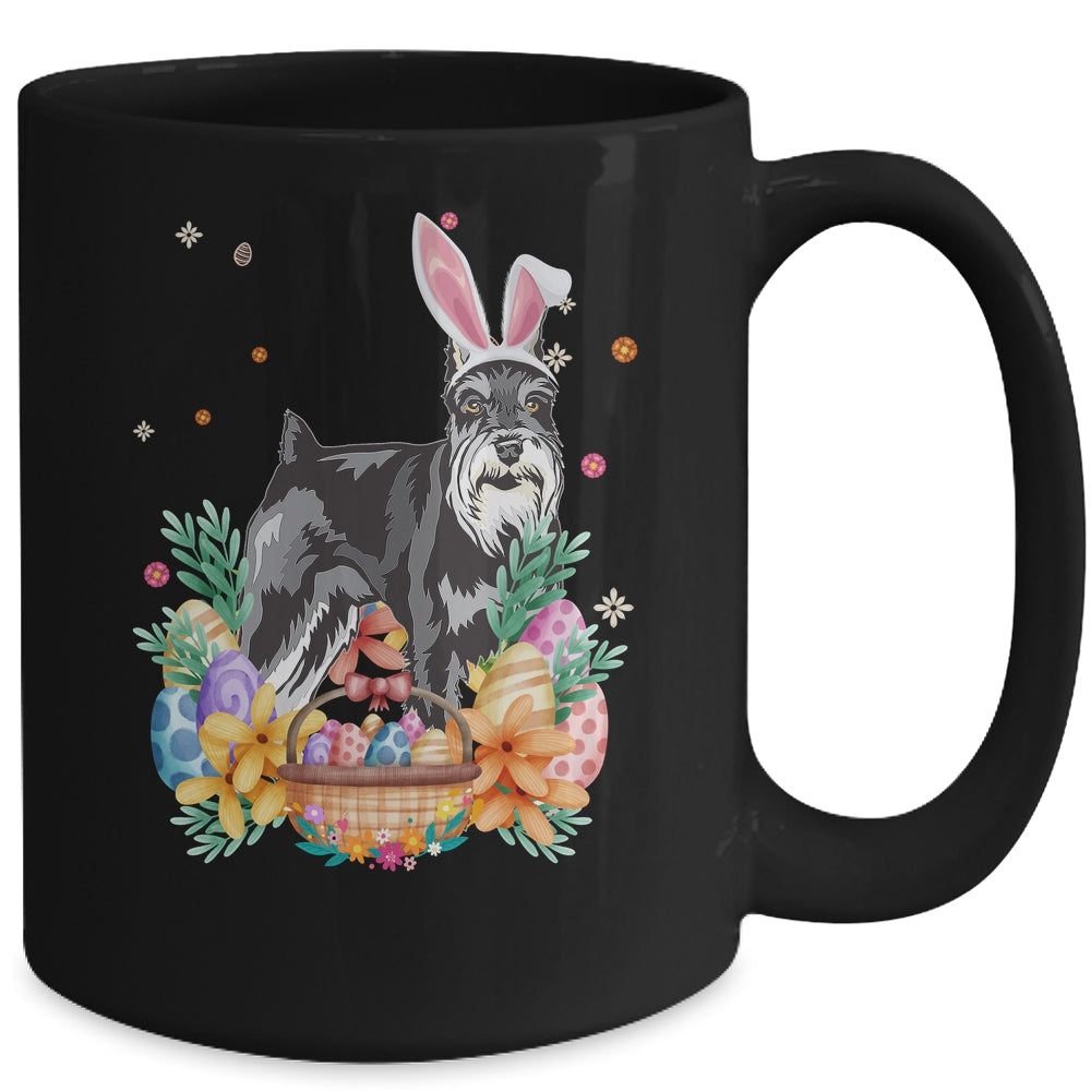 Happy Easter Cute Bunny Schnauzer Wearing Bunny Ears Mug | siriusteestore