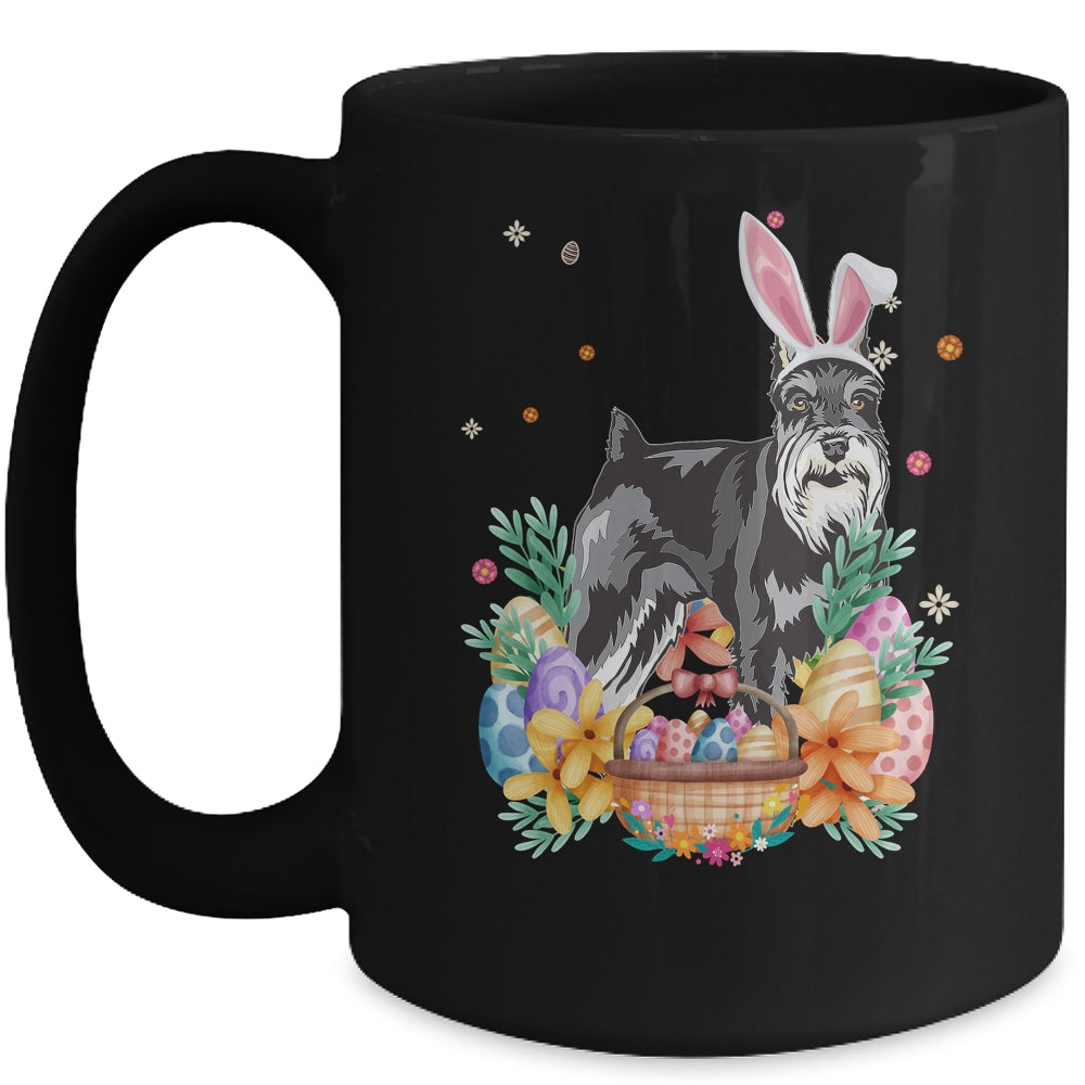 Happy Easter Cute Bunny Schnauzer Wearing Bunny Ears Mug | siriusteestore