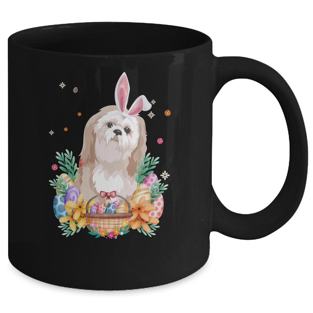 Happy Easter Cute Bunny Shih Tzu Wearing Bunny Ears Mug | siriusteestore
