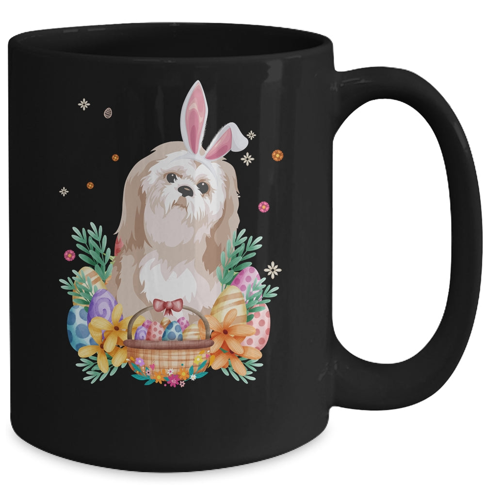 Happy Easter Cute Bunny Shih Tzu Wearing Bunny Ears Mug | siriusteestore