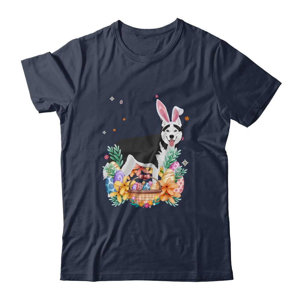 Happy Easter Cute Bunny Siberian Husky Wearing Bunny Ears Shirt & Hoodie | siriusteestore