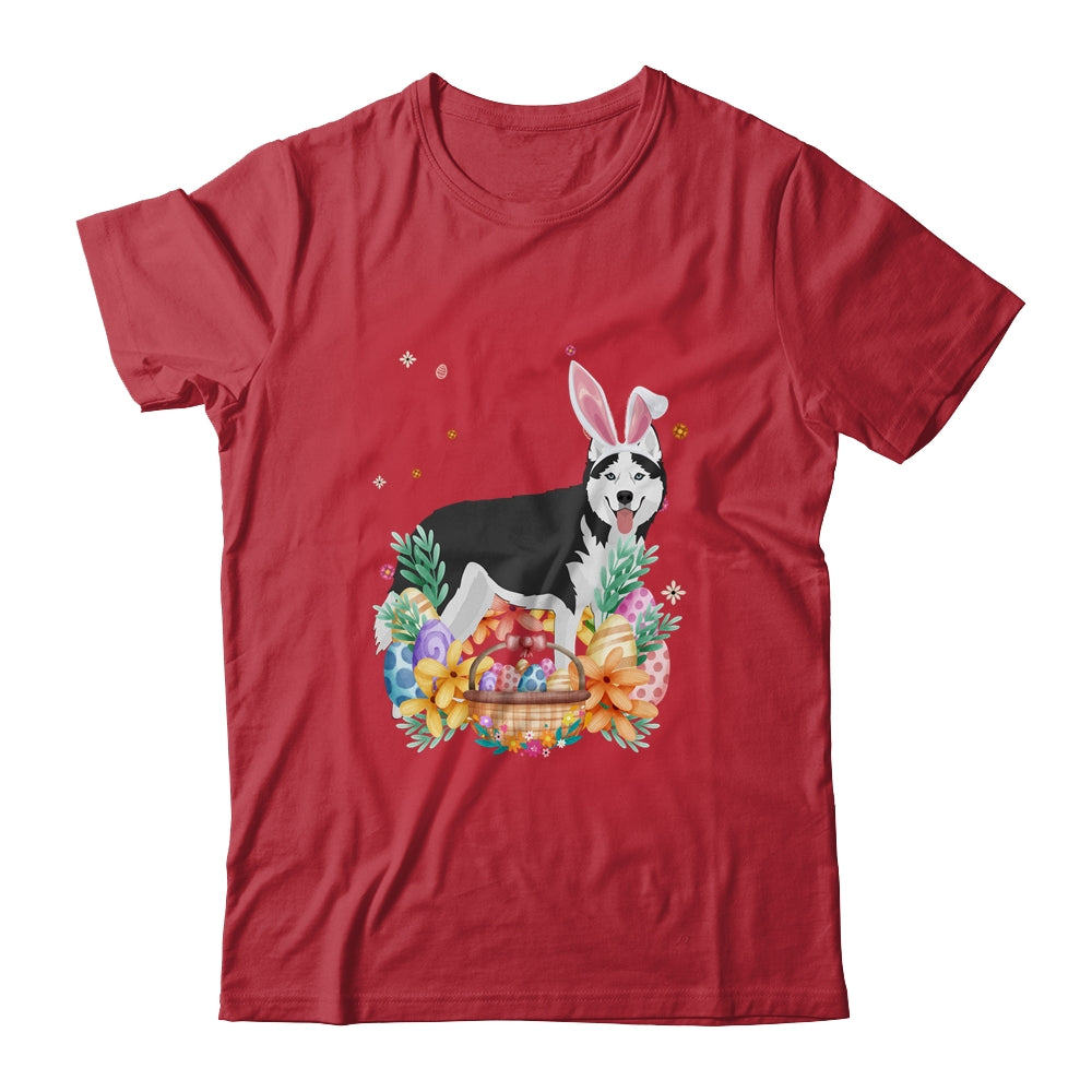 Happy Easter Cute Bunny Siberian Husky Wearing Bunny Ears Shirt & Hoodie | siriusteestore