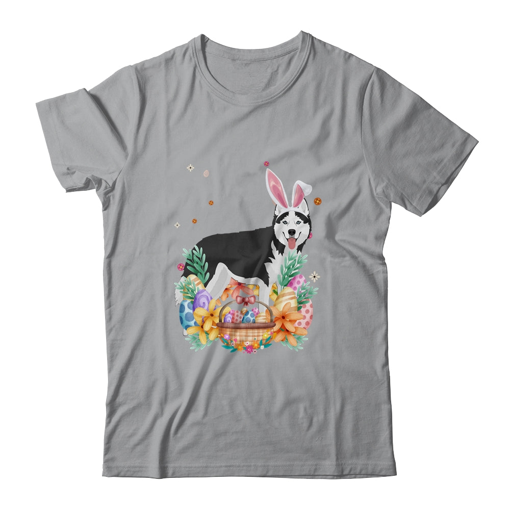 Happy Easter Cute Bunny Siberian Husky Wearing Bunny Ears Shirt & Hoodie | siriusteestore