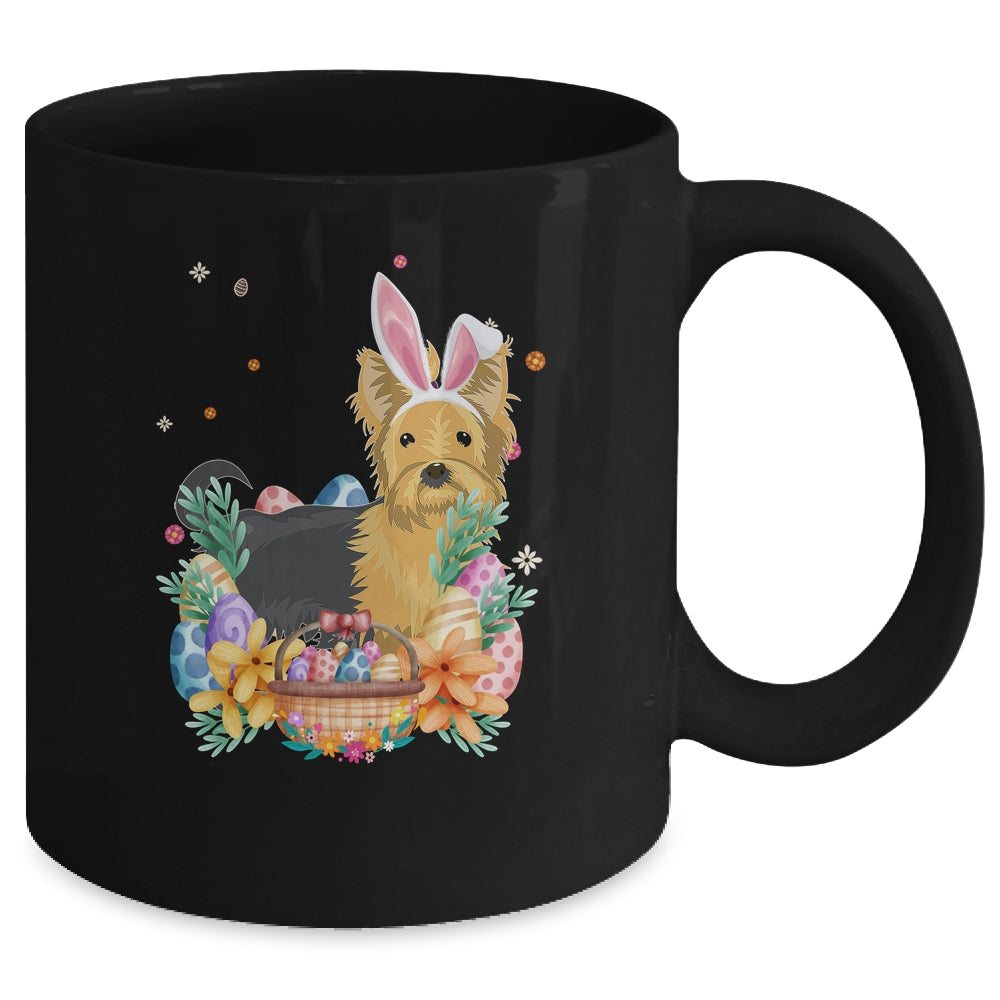 Happy Easter Cute Bunny Yorkie Wearing Bunny Ears Mug | siriusteestore