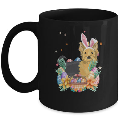 Happy Easter Cute Bunny Yorkie Wearing Bunny Ears Mug | siriusteestore