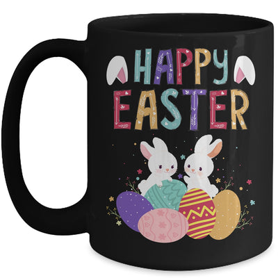 Happy Easter Day Cute Bunny With Eggs Easter Mug | siriusteestore