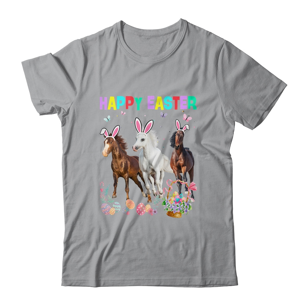 Happy Easter Horse Lover Three Horse Wearing Bunny Ear Shirt & Tank Top | siriusteestore