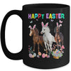 Happy Easter Horse Lover Three Horse Wearing Bunny Ear Mug | siriusteestore
