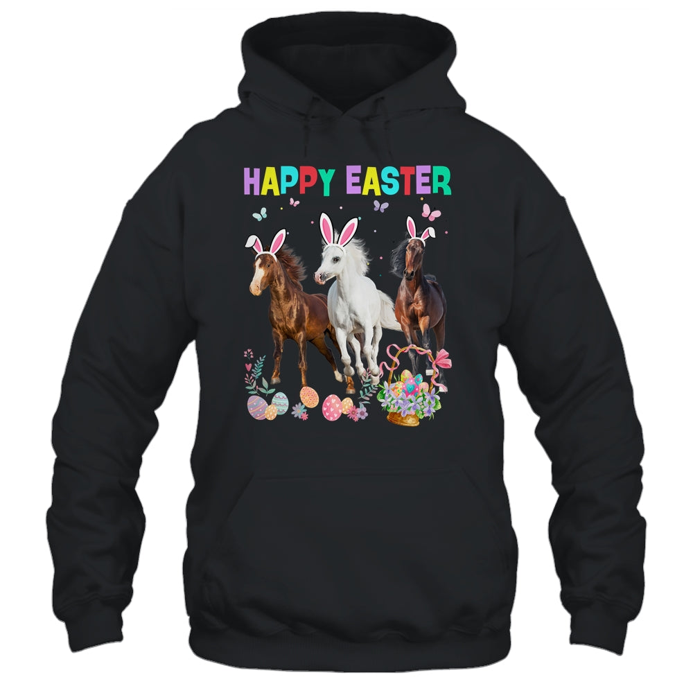 Happy Easter Horse Lover Three Horse Wearing Bunny Ear Shirt & Tank Top | siriusteestore
