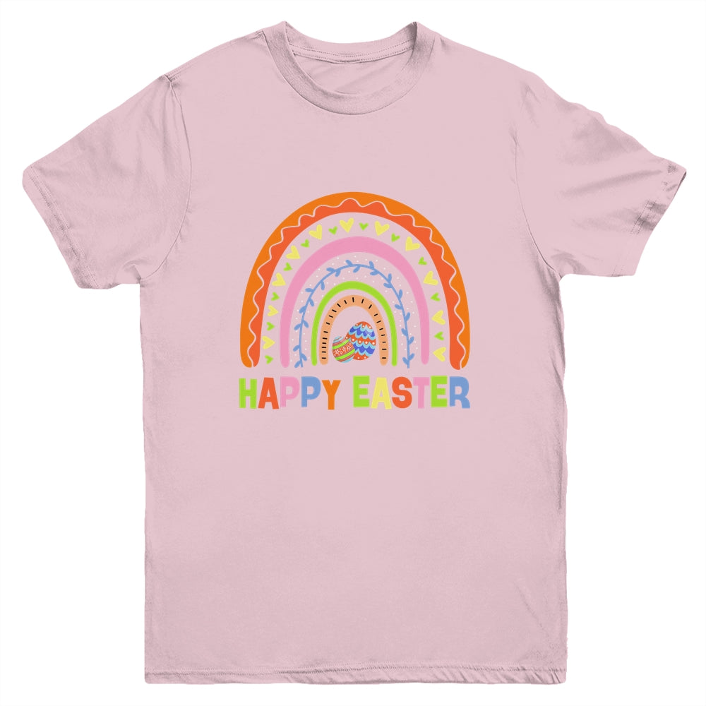 Happy Easter Rainbow Bunny Egg Easter Day Cute Youth Shirt | siriusteestore