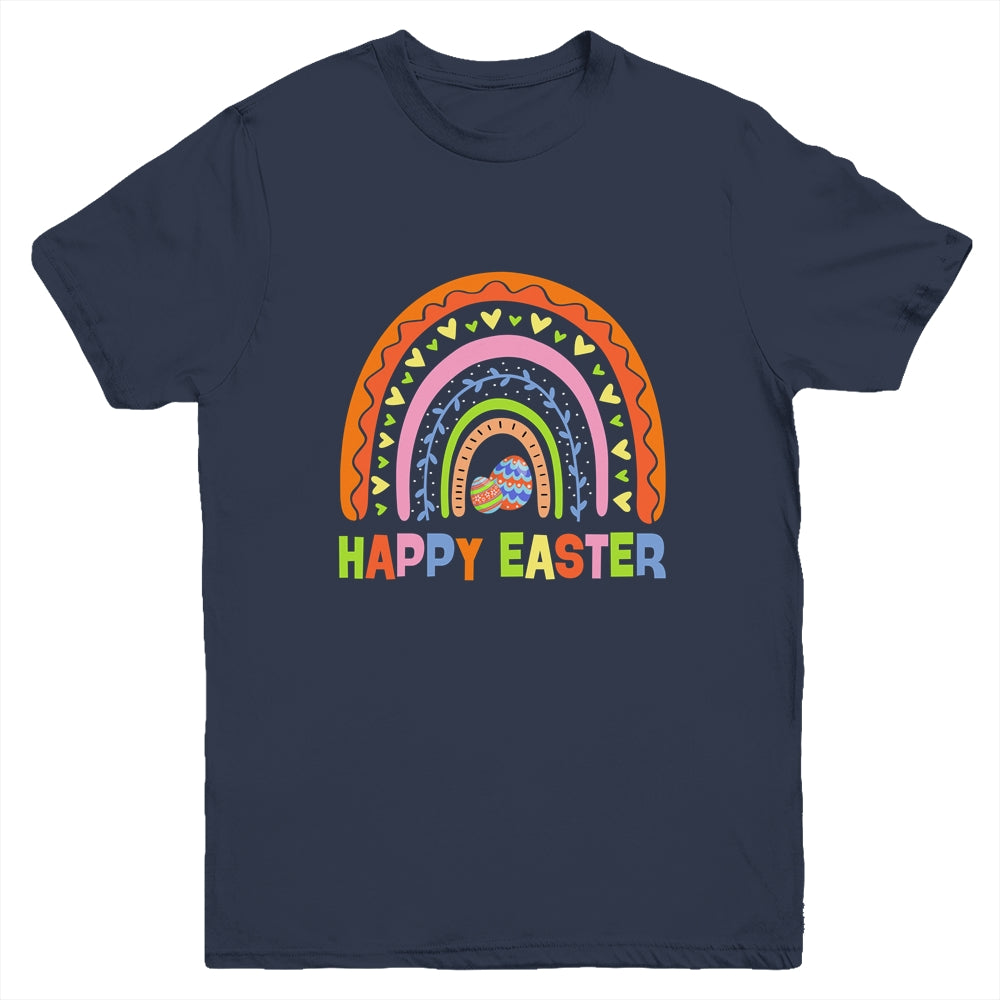 Happy Easter Rainbow Bunny Egg Easter Day Cute Youth Shirt | siriusteestore