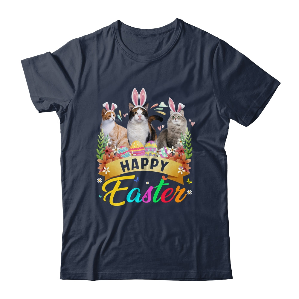 Happy Easter Three Cat Wearing Bunny Ears Basket Shirt & Tank Top | siriusteestore