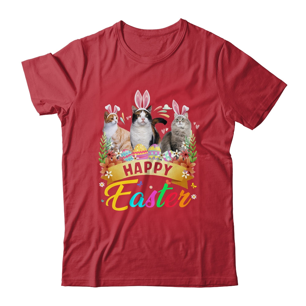 Happy Easter Three Cat Wearing Bunny Ears Basket Shirt & Tank Top | siriusteestore