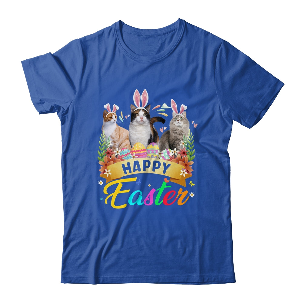 Happy Easter Three Cat Wearing Bunny Ears Basket Shirt & Tank Top | siriusteestore