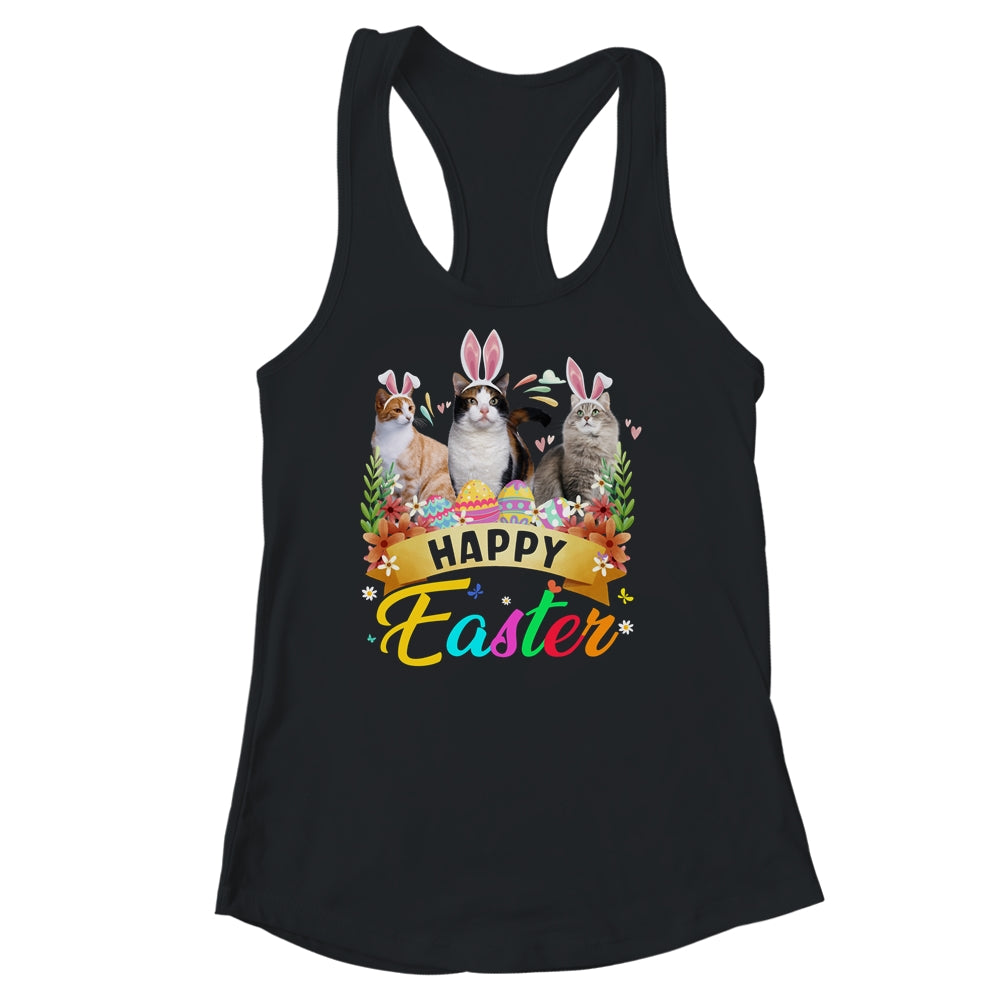 Happy Easter Three Cat Wearing Bunny Ears Basket Shirt & Tank Top | siriusteestore