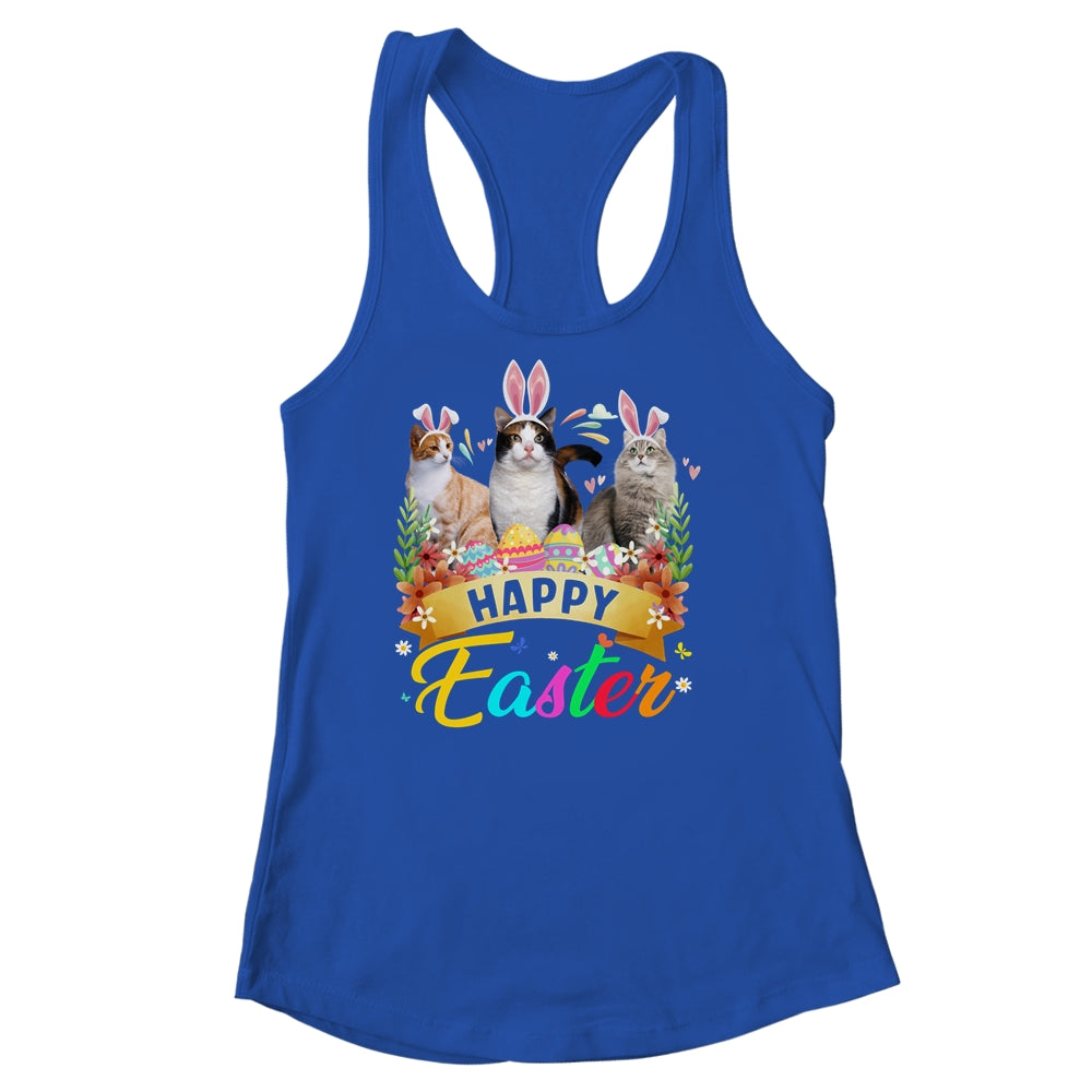 Happy Easter Three Cat Wearing Bunny Ears Basket Shirt & Tank Top | siriusteestore