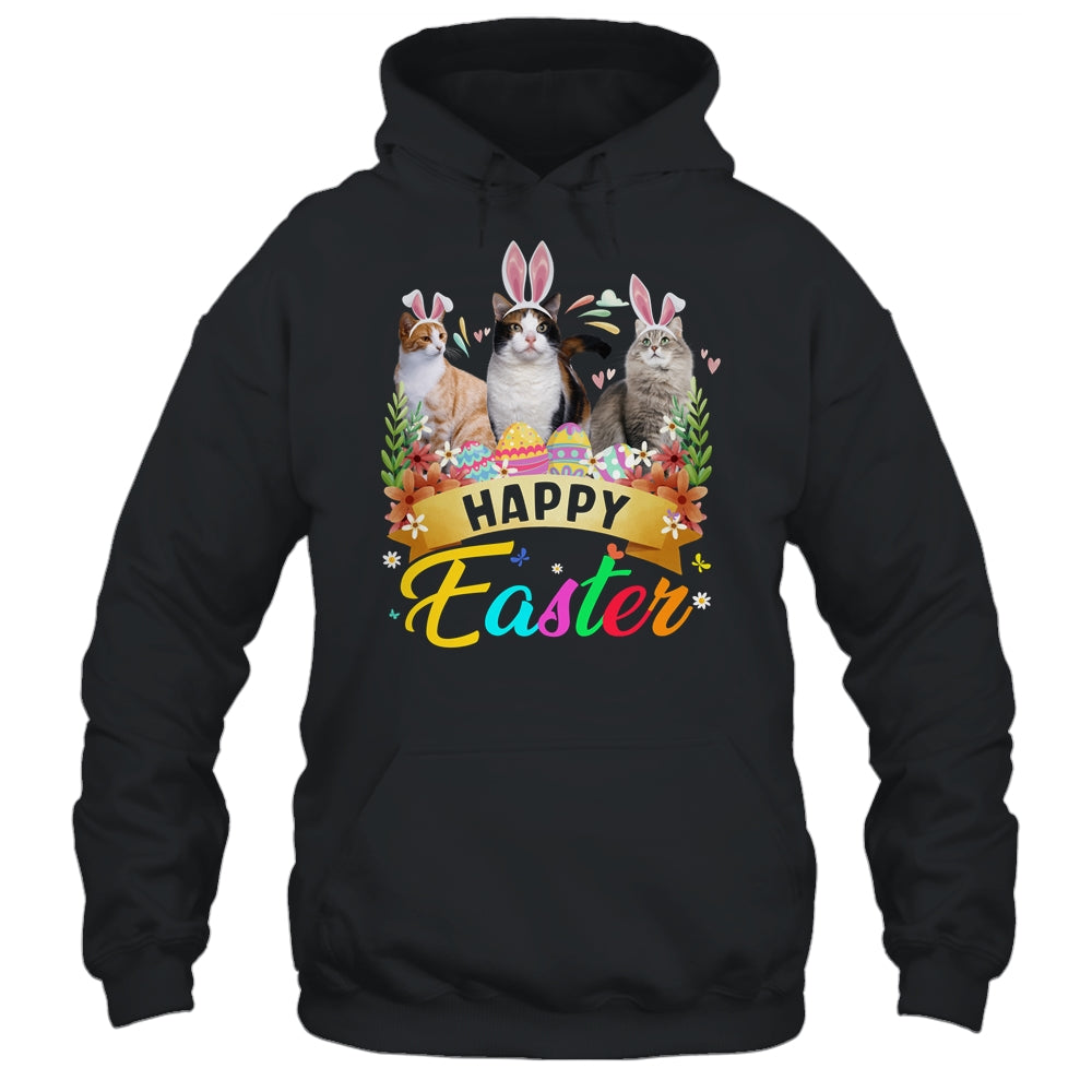 Happy Easter Three Cat Wearing Bunny Ears Basket Shirt & Tank Top | siriusteestore