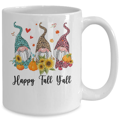 Happy Fall Y'all Gnome Leopard Pumpkin Autumn Gnomes Mug | siriusteestore