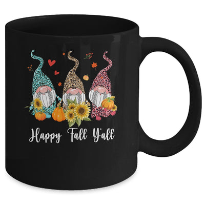 Happy Fall Y'all Gnome Leopard Pumpkin Funny Autumn Gnomes Mug | siriusteestore