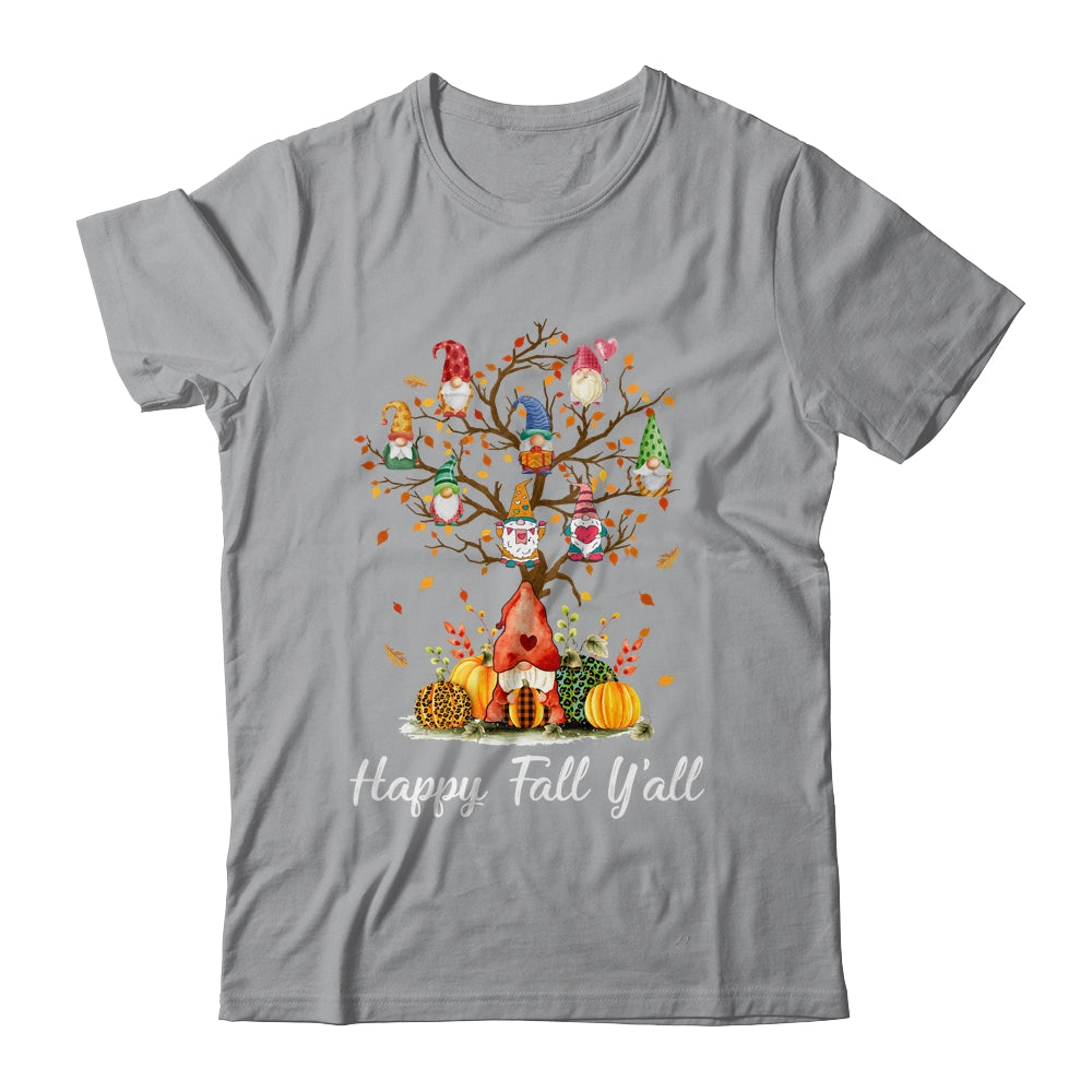 Happy Fall Yall Gnomes Pumpkin Autumn Tree Thanksgiving Shirt & Hoodie | siriusteestore