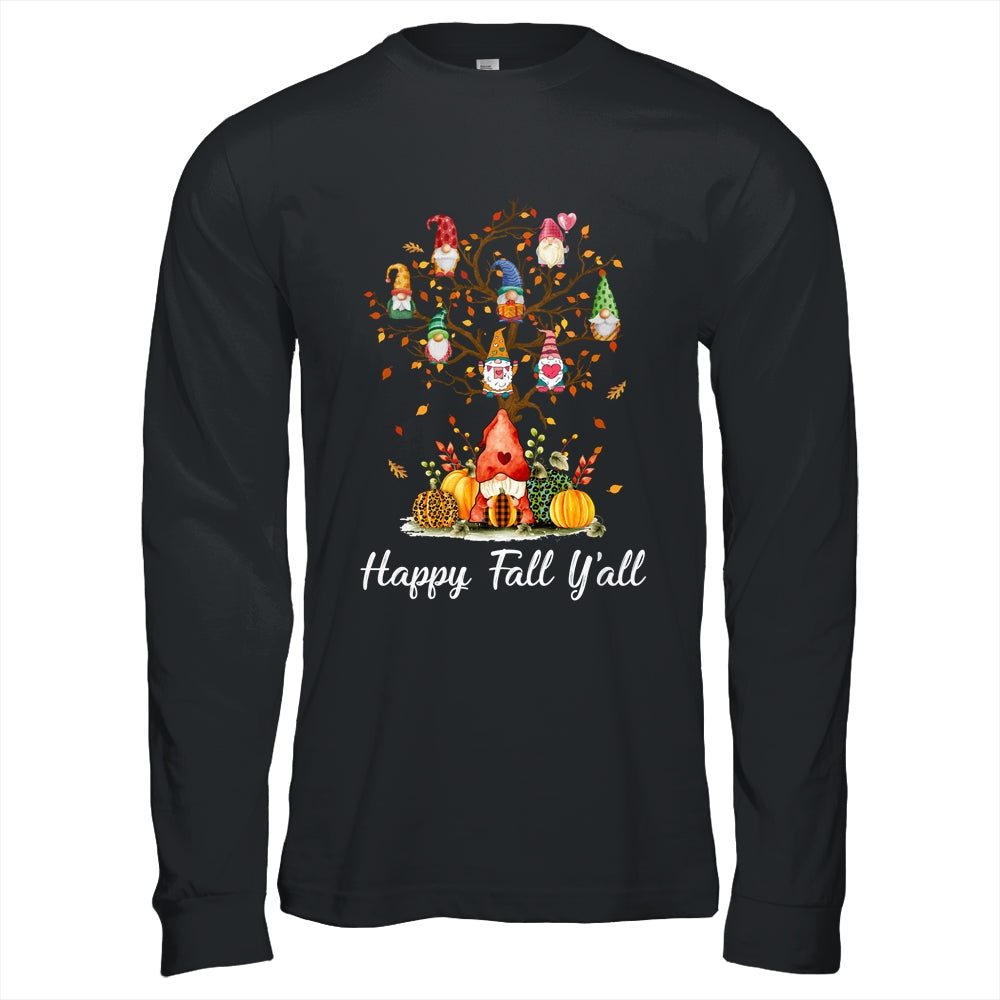 Happy Fall Yall Gnomes Pumpkin Autumn Tree Thanksgiving Shirt & Hoodie | siriusteestore