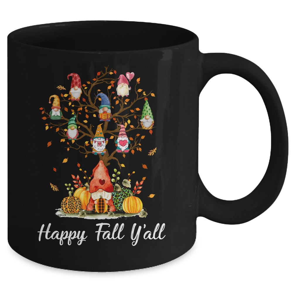 Happy Fall Yall Gnomes Pumpkin Autumn Tree Thanksgiving Mug | siriusteestore