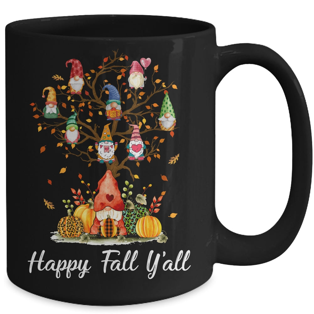 Happy Fall Yall Gnomes Pumpkin Autumn Tree Thanksgiving Mug | siriusteestore