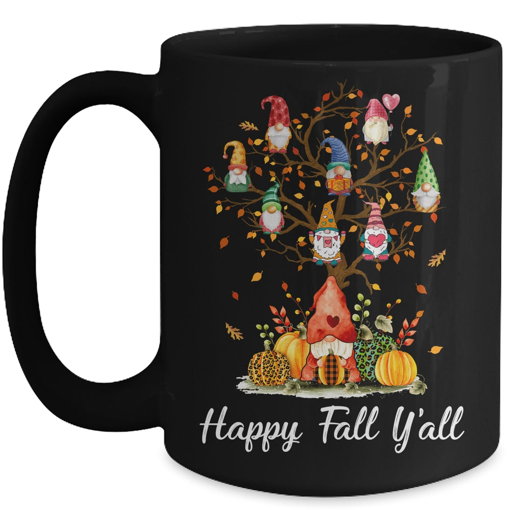 Happy Fall Yall Gnomes Pumpkin Autumn Tree Thanksgiving Mug | siriusteestore