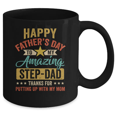 Happy Father's Day Step Dad From Daughter Vintage Mug | siriusteestore