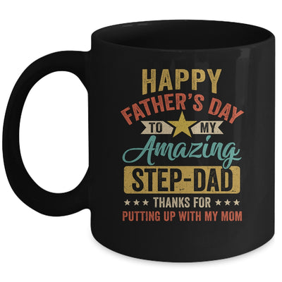 Happy Father's Day Step Dad From Daughter Vintage Mug | siriusteestore