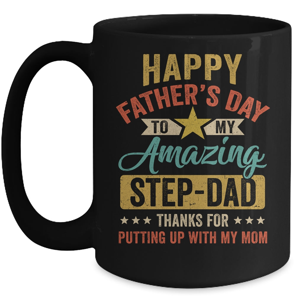 Happy Father's Day Step Dad From Daughter Vintage Mug | siriusteestore