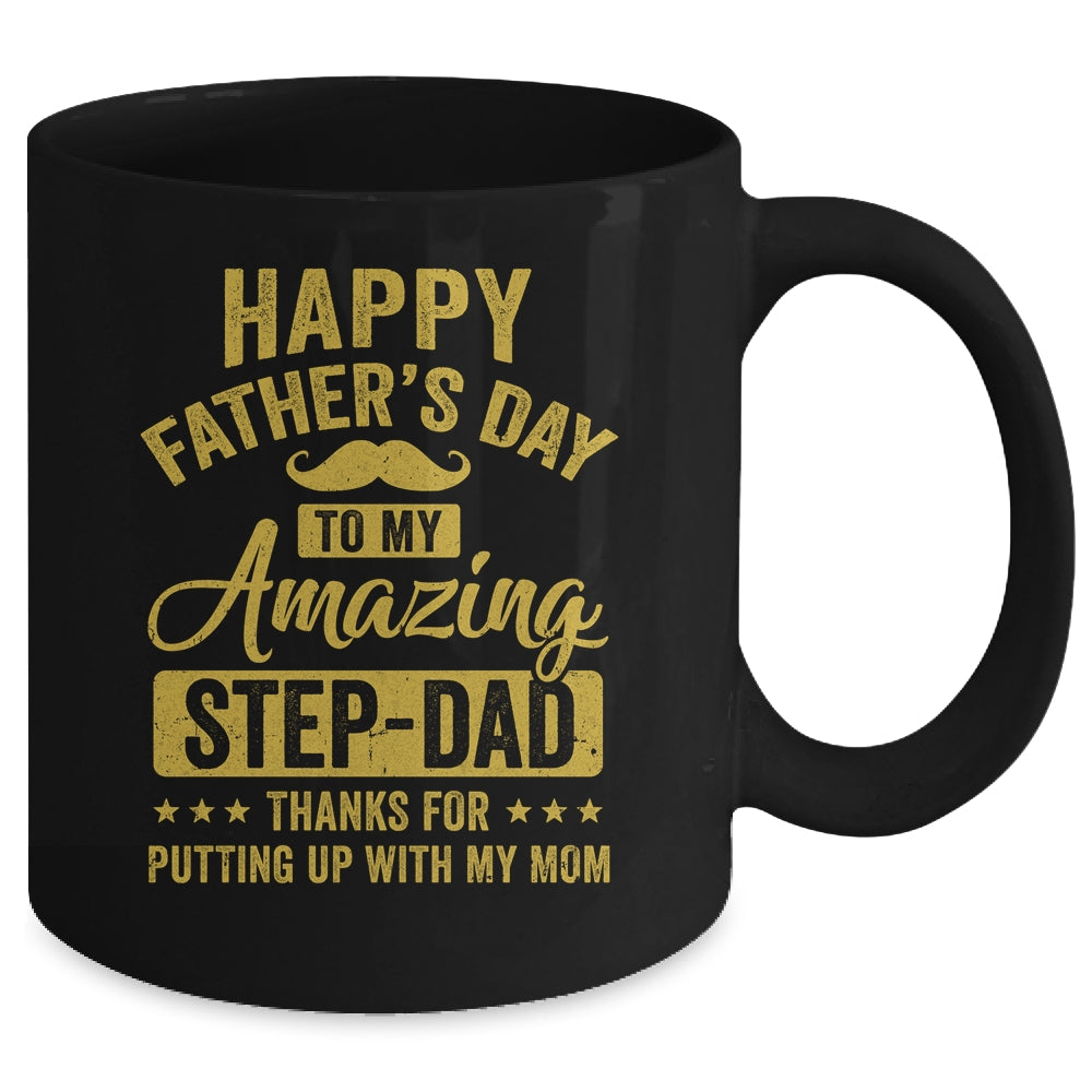 Happy Fathers Day To My Amazing Stepdad Funny Stepdad Mug | siriusteestore