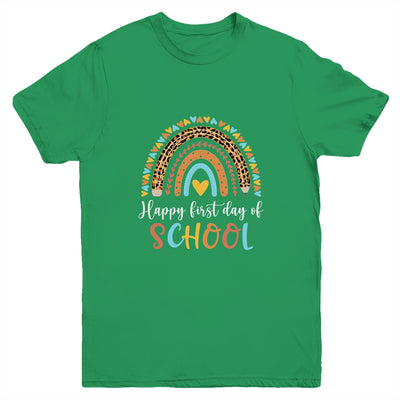 Happy First Day Of School Funny Leopard Rainbow Youth Shirt | siriusteestore