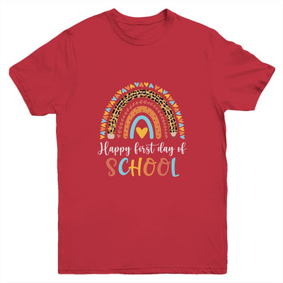 Happy First Day Of School Funny Leopard Rainbow Youth Shirt | siriusteestore