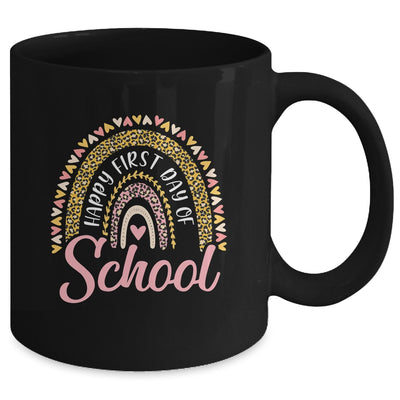 Happy First Day Of School Leopard Rainbow Back To School Mug | siriusteestore