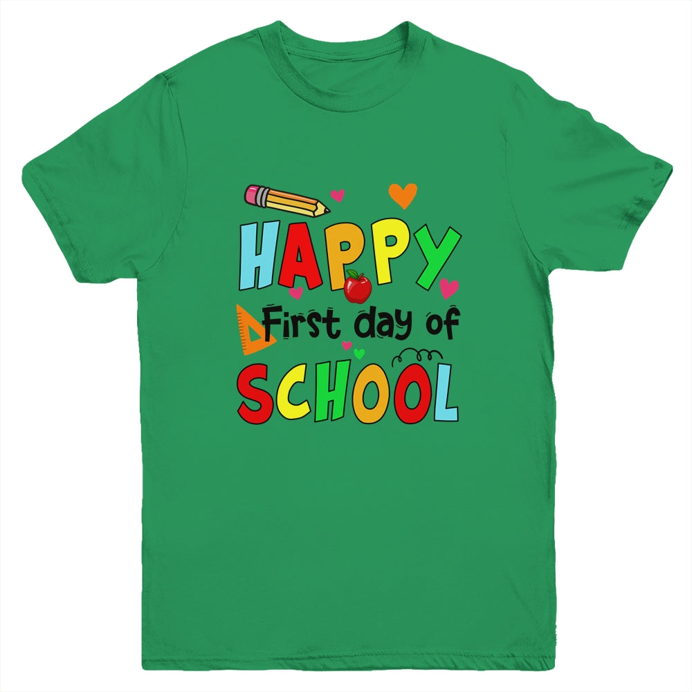 Happy First Day Of School Teacher Back To School Boys Girls Youth Shirt | siriusteestore